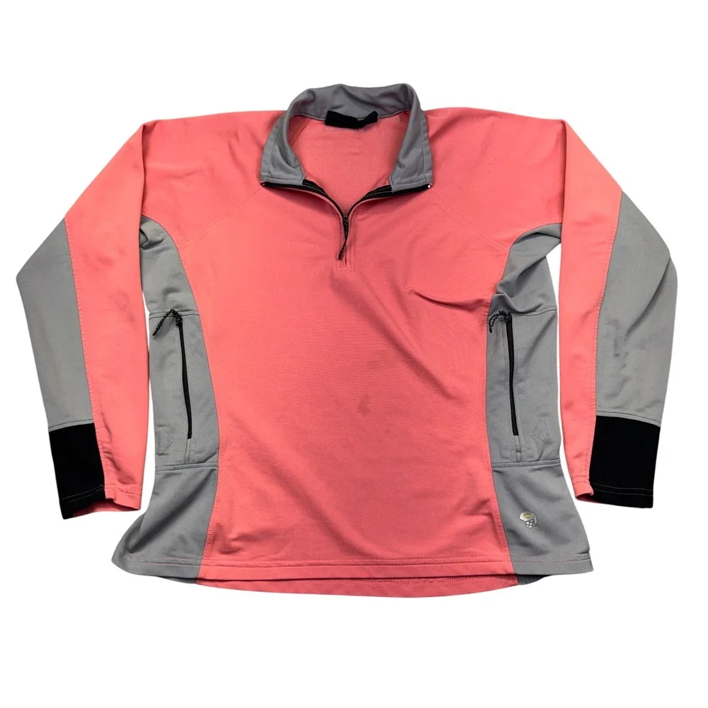 Mountain Hardwear Womens Pullover Jacket Coral Gray Athletic‎ Zip Up Sz M